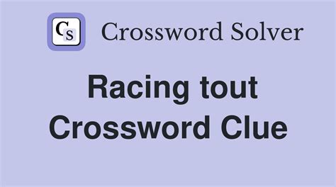 racecourse tout crossword.